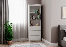 Стеллаж Мори МСТ600.3, белый в Нижнем Тагиле - nizhnij-tagil.germes-mebel.ru | фото