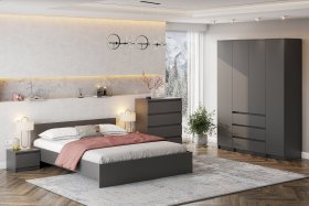 Спальня Денвер Графит серый в Нижнем Тагиле - nizhnij-tagil.germes-mebel.ru | фото
