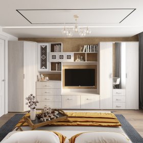 Гостиная Белла ясень белый в Нижнем Тагиле - nizhnij-tagil.germes-mebel.ru | фото