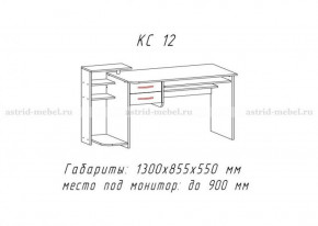 Компьютерный стол №12 (Анкор белый) в Нижнем Тагиле - nizhnij-tagil.germes-mebel.ru | фото