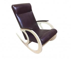 Кресло-качалка (эко-кожа темно-коричневая/млечный дуб) в Нижнем Тагиле - nizhnij-tagil.germes-mebel.ru | фото
