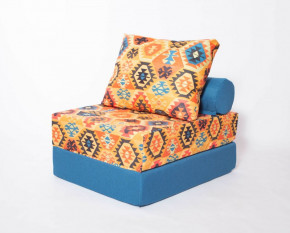 Кресло-кровать-пуф бескаркасное Прайм (мехико желтый-морская волна) в Нижнем Тагиле - nizhnij-tagil.germes-mebel.ru | фото