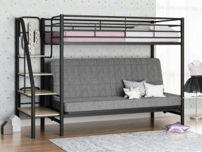 Кровать двухъярусная с диваном "Мадлен-3" (Черный/Серый) в Нижнем Тагиле - nizhnij-tagil.germes-mebel.ru | фото