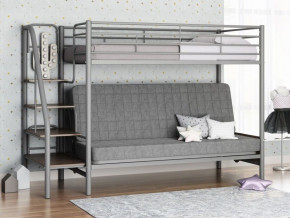 Кровать двухъярусная с диваном "Мадлен-3" (Серый/Серый) в Нижнем Тагиле - nizhnij-tagil.germes-mebel.ru | фото