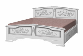 ЕЛЕНА Кровать из массива 1600 (Белый жемчуг) с 2-мя ящиками в Нижнем Тагиле - nizhnij-tagil.germes-mebel.ru | фото