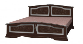 ЕЛЕНА Кровать из массива 1600 (Темный Орех) в Нижнем Тагиле - nizhnij-tagil.germes-mebel.ru | фото