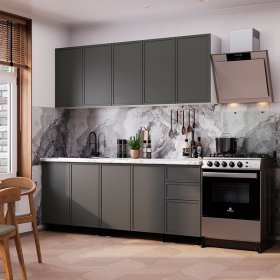 Кухня 2,0 м Астрид графит нубук в Нижнем Тагиле - nizhnij-tagil.germes-mebel.ru | фото