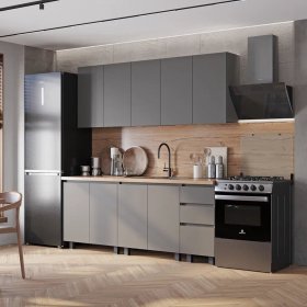 Кухня Честер 2,0 м графит в Нижнем Тагиле - nizhnij-tagil.germes-mebel.ru | фото