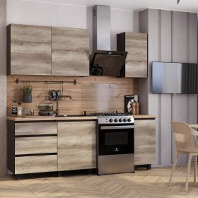 Кухня Энигма 1,6 м дуб каньон/венге в Нижнем Тагиле - nizhnij-tagil.germes-mebel.ru | фото