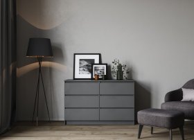 Комод Мори МК 1200.6, Графит в Нижнем Тагиле - nizhnij-tagil.germes-mebel.ru | фото