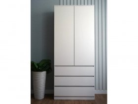 Шкаф Мори МШ 900.2, 2двери, 3 ящика, белый в Нижнем Тагиле - nizhnij-tagil.germes-mebel.ru | фото