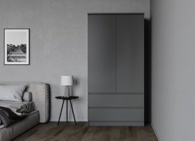 Шкаф Мори МШ900.1, графит в Нижнем Тагиле - nizhnij-tagil.germes-mebel.ru | фото