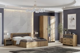 Спальня МСП 1 Дуб Золотой/Камень темный в Нижнем Тагиле - nizhnij-tagil.germes-mebel.ru | фото