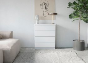 Комод Мори МК800.4, белый в Нижнем Тагиле - nizhnij-tagil.germes-mebel.ru | фото