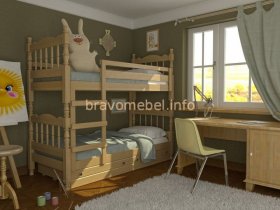 СОНЯ Кровать двухъярусная (Сосна) в Нижнем Тагиле - nizhnij-tagil.germes-mebel.ru | фото
