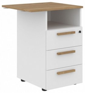 Тумбочка Forta FLC-3D.2, белый/дуб гамильтон в Нижнем Тагиле - nizhnij-tagil.germes-mebel.ru | фото