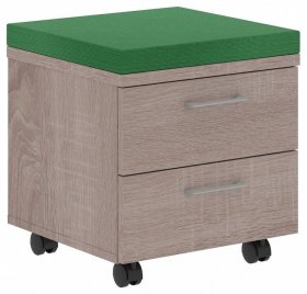 Тумбочка Xten XMC-2D.1A, дуб сонома/зеленый в Нижнем Тагиле - nizhnij-tagil.germes-mebel.ru | фото