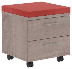 Тумбочка Xten XMC-2D.1A, дуб сонома/красный в Нижнем Тагиле - nizhnij-tagil.germes-mebel.ru | фото